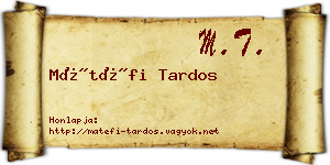 Mátéfi Tardos névjegykártya